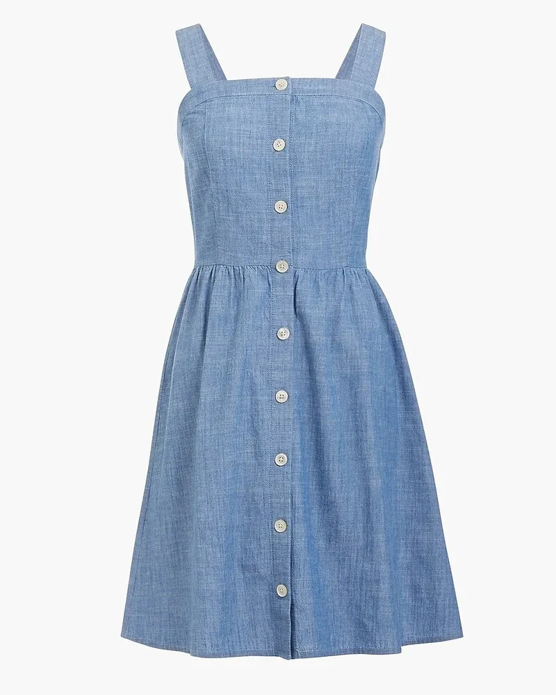 NWT J Crew Factory Chambray Button Front Dress - Size 12 - Picture 2 of 12